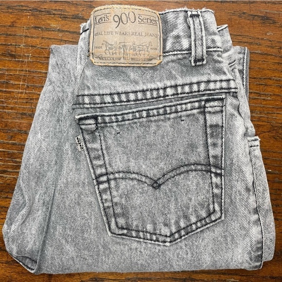 Vintage Levi’s 900 Series Gray Acid Wash Jeans | High Waist Tapered | Rare Sz 5 - Picture 14 of 15
